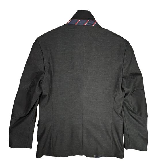 Zara Man (40) Premium Collection Sport Coat Blazer Elbow Patches Crest Pocket - Picture 13 of 16